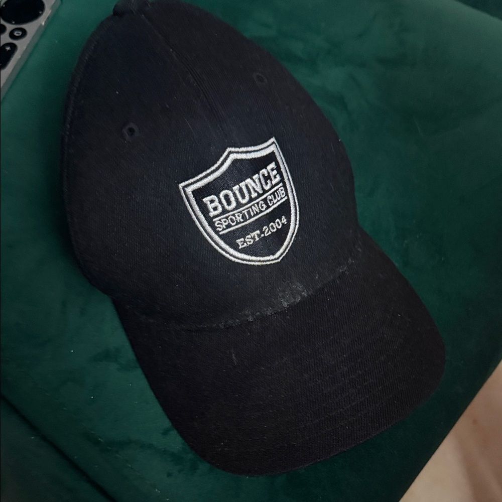 BOUNCE Sporting Club Baseball Cap - Black White Logo - LIKE NEW Sporting Cap